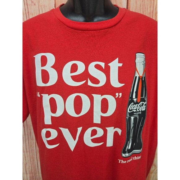 Coca-Cola "Best Pop Ever" T-Shirt XL Red Cotton/Polyester - Picture 2 of 7